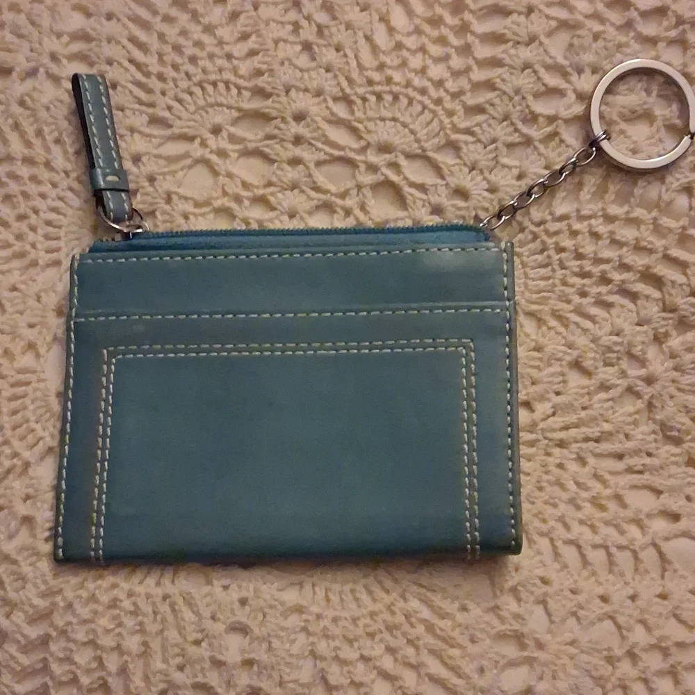 Coach Mini Skinny ID Key Ring Leather Card Case - Picture 2 of 5